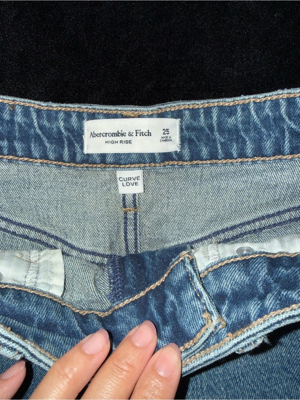 Abercrombie & Fitch Distressed Blue Denim Cutoff Shorts - Picture 3 of 5